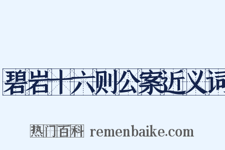 碧岩十六则公案近义词是什么意思的图片